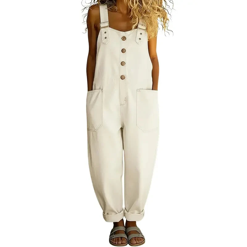 Vintage Wide Leg Denim Overalls