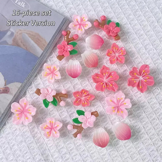 Cantaloupe Flower Car Stickers, 3D Plum Blossom Seamless 16Pcs Waterproof Floral Decals, Cute Cartoon Flower DIY Decoration Car Decals for Your Wedding Day,Festive Indoor Outdoor Use tiktokshopspringglowup