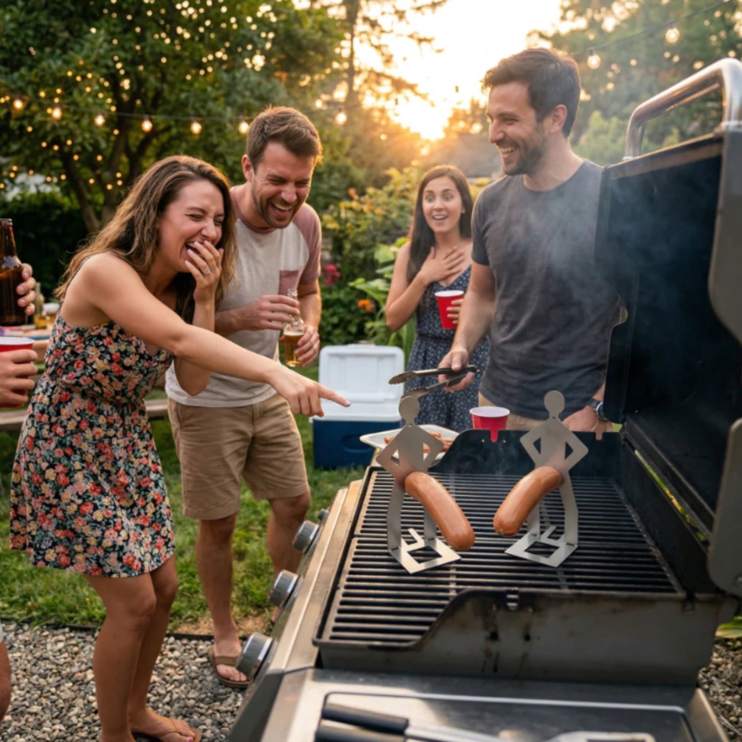 ArtZ® Spitting Cobra Stainless Steel BBQ Sausage Holders