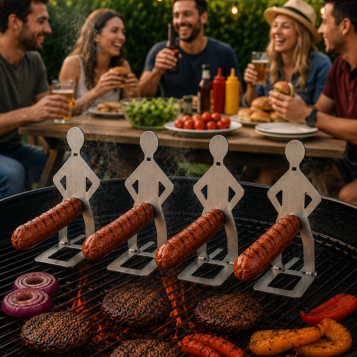 ArtZ® Spitting Cobra Stainless Steel BBQ Sausage Holders