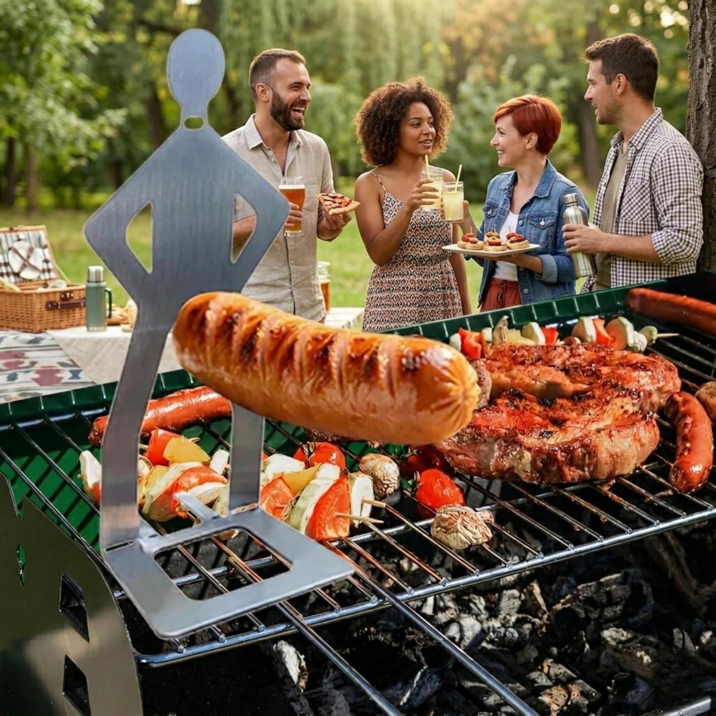 ArtZ® Spitting Cobra Stainless Steel BBQ Sausage Holders
