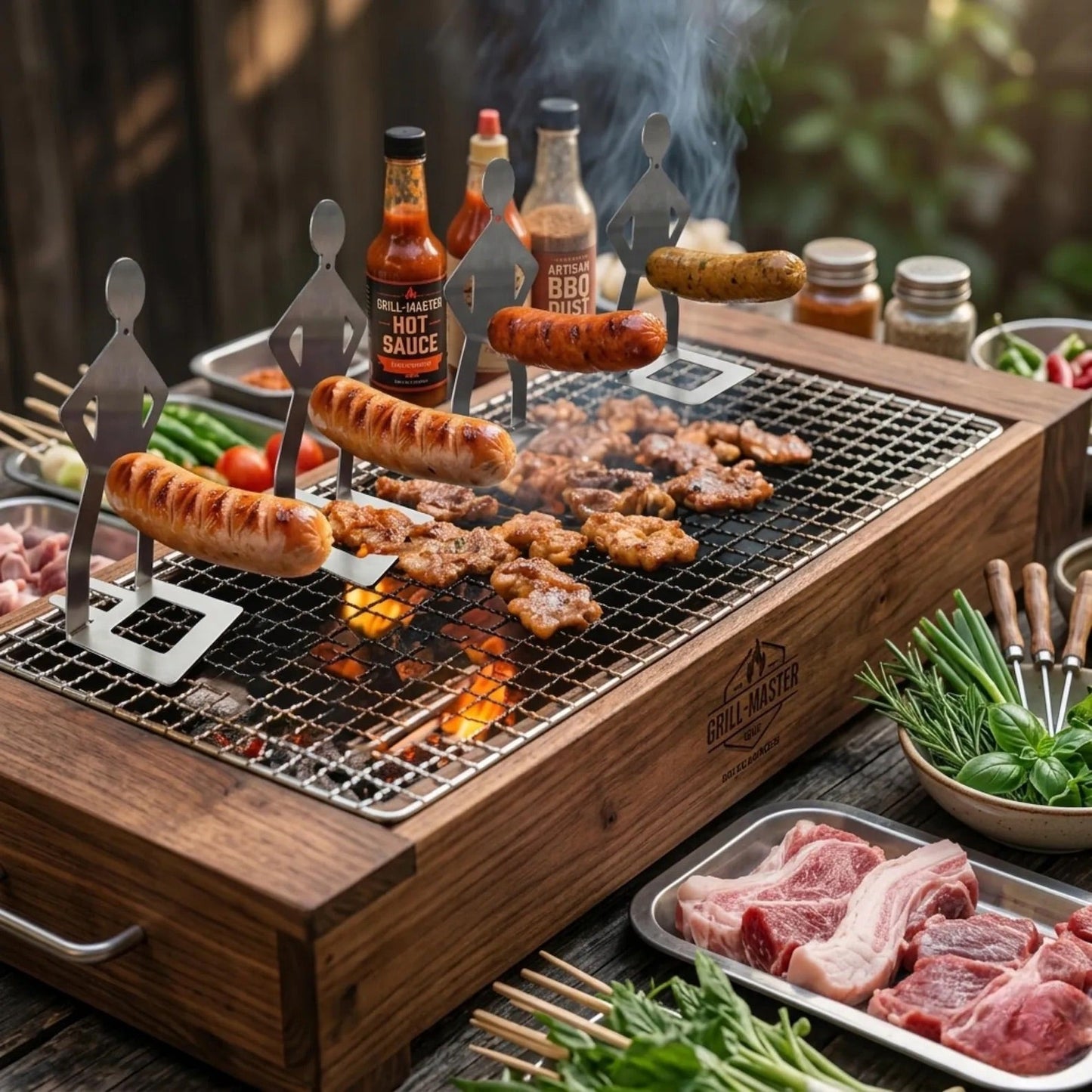 ArtZ® Spitting Cobra Stainless Steel BBQ Sausage Holders